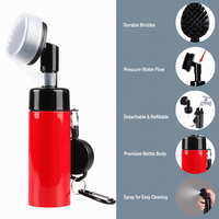 Nettoyeur de clubs de golf portable avec pulvérisateur et clip rétractable, poils en nylon durables pour le nettoyage des rainures, bouteille rechargeable