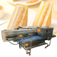Machine à découper le pain industrielle automatique électrique à ultrasons en acier inoxydable avec fonction d'auto-nettoyage pour la production de sandwichs