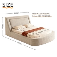 Lit Compressé Sans Cadre LI JIE de Luxe Haut de Gamme en Tissu Chenille Minimaliste, Matelas en Mousse Doux, Tailles Queen et King, Emballé Sous Vide 1
