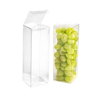 Boîte cadeau transparente en PVC écologique, forme rectangulaire, petite taille, emballage cosmétique certifié ISO, pliable et pratique