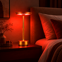 Lampe de table en aluminium LED sans fil rechargeable portable moderne à 3 couleurs changeantes avec commande tactile pour restaurant et dîner
