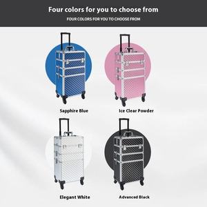 3 in 1 Aluminium Makeup Trolley Large Vanity Beauty Case Trolley Cosmetic Organiser <b>Box</b> Bag Hairdressing Nail Art Salon - Product Image 5