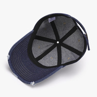 Casquette de baseball personnalisée en denim vierge usée unisexe en tissu denim vieilli chapeau de papa luxe casquette en jean bleu délavé Gorras