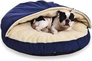 Cama Básica para Mascotas con Cubierta Extraíble Tipo Cueva, de Franela, Algodón y Felpa, Cálida y Cómoda - Product Image 5
