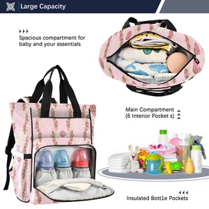 Bolsa de Pañales Impermeable Personalizada Hawaiana, Multifuncional, Plegable, de Gran Capacidad, Mochila de Viaje para Mamá y Bebé - Product Image 5