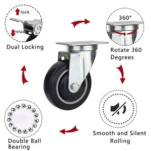 PU Industrial Aço Inoxidável Suporte Giratório Com Freio Parafuso Giratório Roda Caster - Product Image 4
