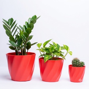Maceta Grande de Plástico para Plantas de Interior, 15.5x10.5x14cm, Forma Poligonal de PP con 2 Orificios de Drenaje, para Decoración - Product Image 2