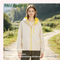Jaket Windbreaker Ukuran Besar Khusus Wanita Pria untuk Berburu Mendaki Gunung, Bernapas, dengan Ritsleting dan Kancing, Polos, Bahan Polyester/Nilon