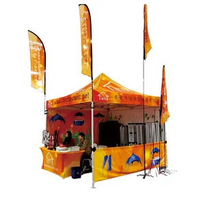 Tenda Kanopi Pop Up 10X10 Kaki Kustom, Tenda Acara Pameran Dagang Lipat Iklan Bingkai Aluminium