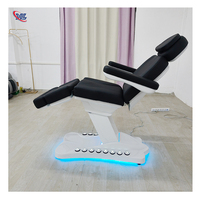 Black Beauty Spa Tatouage médical Chaise d'examen dentaire 4 moteurs Thérapie faciale électrique Tables de massage pour traitement médical
