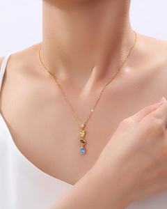 Collar con Colgante Geométrico de Plata de Ley 925 Chapado en Oro de 18K, con Circonita, 42+3cm, para Mujer, Ideal para Fiestas de Compromiso, Silver City Trendy - Product Image 2