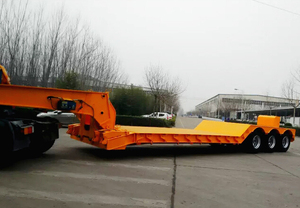 Semi-remorque <span class=keywords><strong>à</strong></span> plateau surbaissé hydraulique détachable en acier <span class=keywords><strong>à</strong></span> 3 essieux de 40 pieds, remorque de camion lourd, remorque de chargement bas, camion <span class=keywords><strong>à</strong></span> <span class=keywords><strong>vendre</strong></span> - Product Image 4