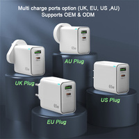 Chargeur mural TKT A+C en gros 65W PD à charge rapide Type-C avec sortie 5V/2.4A en matériau GaN QC3.0 pour Samsung S25 Ultra