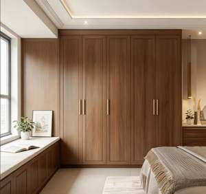 Luxury Custom Walk in Closet Wardrobe Cabinet High End Wooden Closet System With LED Lighting and Drawers - Product Image 5