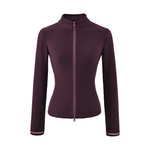 Women's Autumn Thermal <strong>Reflective</strong> Stand Collar Lightweight Seamless Breathable Fleece Hoodie-Regular Fit Layering <strong>Top</strong> - Product Image 6