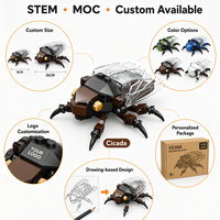 Modèle d'insecte Scarabée-brun personnalisé, mini kit de construction DIY avec ailes transparentes, jouets pour enfants pour le jeu créatif