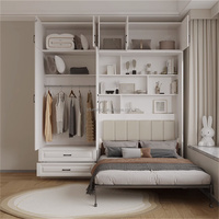 Love Zone - Cama Plegable Moderna Blanca de Alta Calidad y Económica, Armario de Pared Completo, Ideal para Apartamentos Pequeños y Hoteles, 3-5 Personas