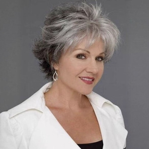 <span class=keywords><strong>Pelucas</strong></span> <span class=keywords><strong>para</strong></span> Mujer, Pequeñas, <span class=keywords><strong>para</strong></span> Adultos de Mediana Edad y <span class=keywords><strong>Mayores</strong></span>, Naturales, Sintéticas, de Alta Temperatura, Cortas y Rizadas, Color Gris/Plateado, Estilo Europeo/Americano - Product Image 3