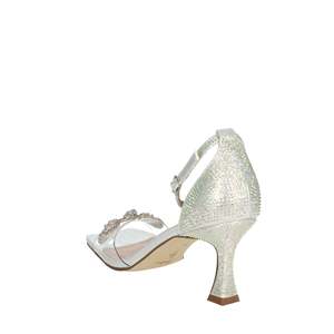Menbur Sandalias de tacón para mujer 23825 Zapatos de boda con punta cuadrada y correa en el tobillo, color negro, con brillos - Product Image 2
