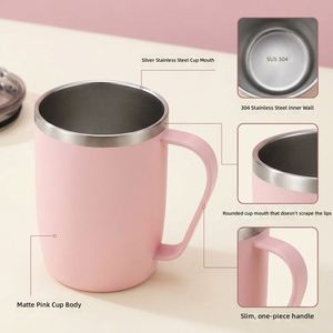 Mug de voyage personnalisé en acier inoxydable, gobelet isotherme moderne avec poignée et couvercles pour Halloween, camping, Noël, cadeau - Product Image 5