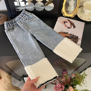 Tongxingyuan Girls' Knit Sweater Set Fleece-<b>lined</b> <b>Pants</b> Winter Thickening Cotton Baby Clothing 2025 - Product Image 4