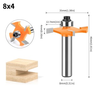 <span class=keywords><strong>Fresa</strong></span> per Scanalature in Legno <span class=keywords><strong>con</strong></span> Gambo da 8mm, 4 Denti in Carburo, <span class=keywords><strong>con</strong></span> Cuscinetto per Rifinitura e Incisione del Legno - Product Image 3