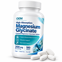 Comprimés de glycinate de magnésium Clean Label, végétaliens, sans gluten, sans OGM, pour la relaxation quotidienne et les routines de bien-être, approvisionnement en marque blanche