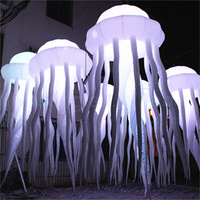 Ballon lumineux suspendu en forme de méduse gonflable avec lumière LED pour la décoration de plafond de boîte de nuit ou de fête musicale