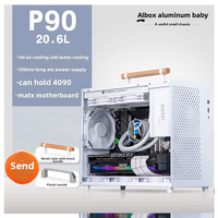 Mini-ordinateur de bureau Albox Aluminum Xiaobao P90 K88 240 avec alimentation ATX refroidie par eau, boîtier compact, tour moyenne, produit en stock