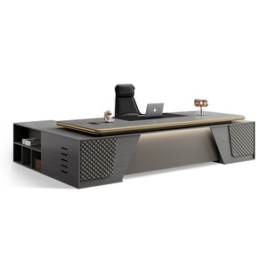 Escritorio de jefe ejecutivo moderno, mesa de escritorio de lujo de fácil montaje para gerente y CEO, muebles de oficina extensibles - Product Image 6