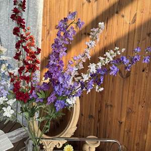 Piccola rondine a 3 forcelle fiori artificiali Delphinium a fila alta matrimonio floreale per soggiorno di casa san valentino - Product Image 3