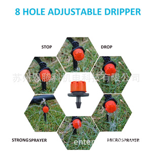 Système d'irrigation goutte à goutte 20M avec pompe 24 têtes pour l'arrosage, le refroidissement et l'humidification des jardins - Product Image 2
