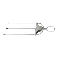 UJ-W048 Brochettes de barbecue en acier inoxydable de 35 cm de long, brochettes à 3 pointes, fourchette de barbecue