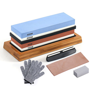 Premium 2 Side Grit 1000/3000 <strong>Water</strong> <strong>Stone</strong> Non Slip Bamboo Base Angle Guide Holder Whetstone Knife Sharpening <strong>Stone</strong>