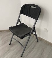 Chaise de bureau pliante et portable en plastique pour l'extérieur, avec tubes en acier, pour le camping, le jardin, facile à transporter
