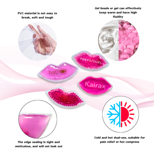 Mini Lip Shape <b>Gel</b> <b>Ice</b> <b>Pack</b> <b>with</b> Private Logo Hot & Cold Therapy Reusable Pain Relief & Dark Circles Relief CE Certified ODM/OEM - Product Image 3