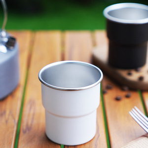 आउटडोर पोर्टेबल कैंपिंग बीयर कॉफी कप 304 स्टेनलेस स्टील एकल लुढ़का पानी चरण मिनी लट्टे कॉफी मग - Product Image 3