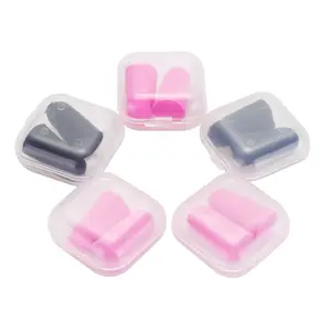 定制印刷聚氨酯泡沫耳塞，带塑料盒，用于睡眠航空耳塞，用于降噪