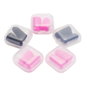 Custom Printing PU Foam Earplug with Plastic Box for Sleeping Airline Ear Plugs for Noise Reduction