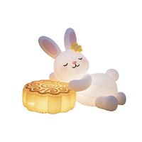 Modèle de Lapin de la Lune Gonflable en Tissu Oxford Imprimé par Sérigraphie Personnalisé avec Éclairage LED, Imperméable, Thème Plage pour le Festival de la Mi-Automne