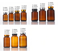 Vente en gros 60ml 75ml 100ml 120ml 150ml 200ml 250ml 300ml 500ml Bouteille de médecine en verre bouteille de capsule en verre ambré avec couvercle à vis