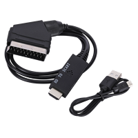 Convertidor HDM1 a Scart de 1 m, Convertidor HDTV de Alta Definición de 1080P con Cubierta de PVC y Blindaje Trenzado para Cámara y Ordenador