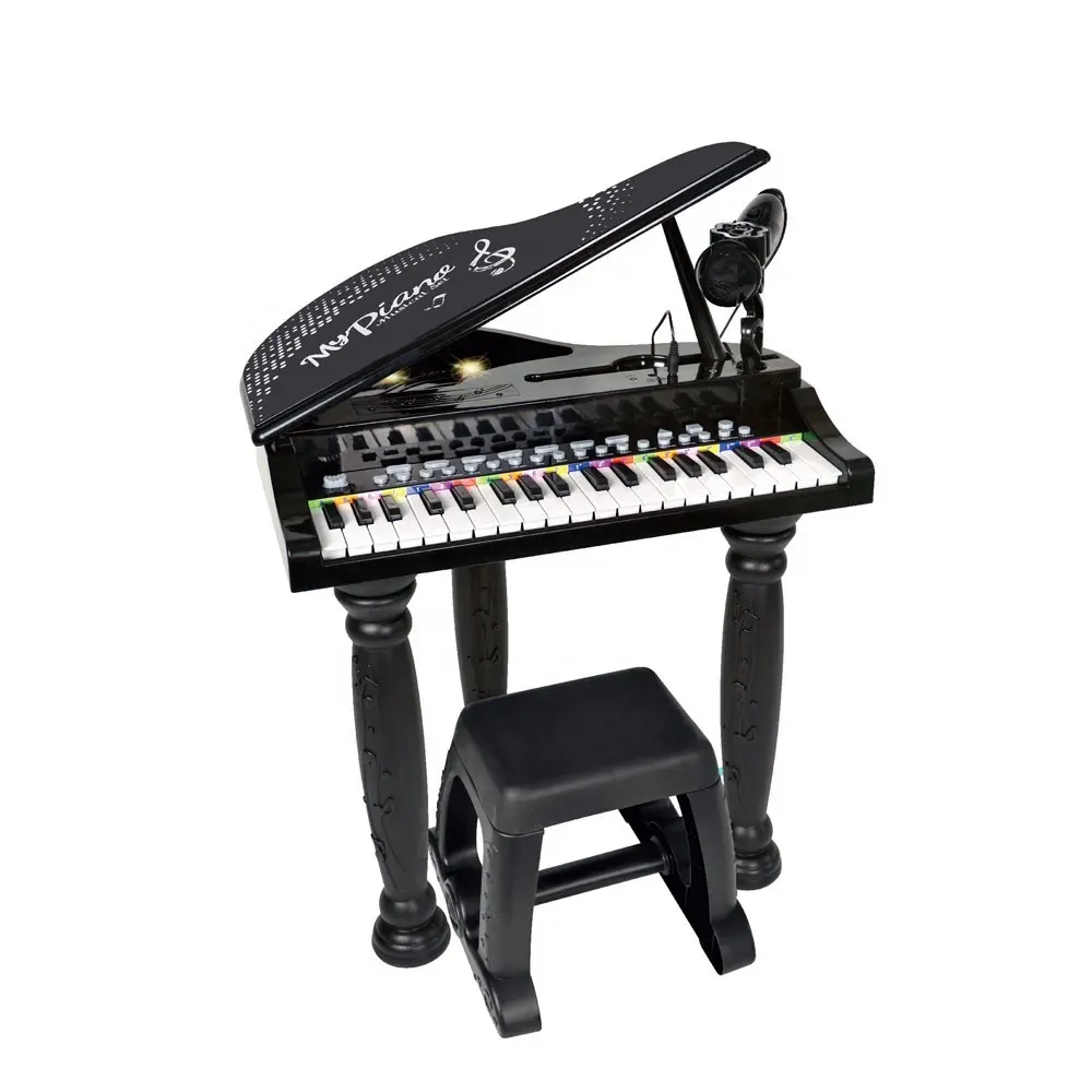 Alat Musik Mainan Piano 37 Tombol Mainan Musik Multi-fungsi Keyboard Organ Elektronik dengan Mikrofon dan Koneksi Telepon