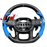 Volant en fibre de carbone forgé avec bande bleue en cuir pour Dodge Ram 1500 2500 3500 TRX modèle 2024
