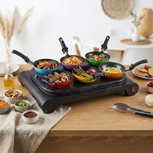 Grill électrique multifonctionnel antiadhésif pour 6 personnes, pour raclette, crêpes et pancakes, idéal pour les fêtes - Product Image 6
