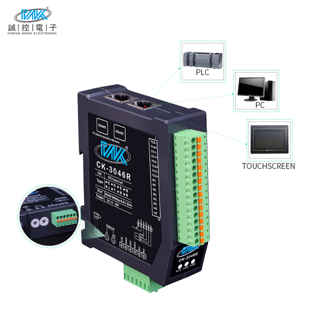 4-channel Thermocouple Acquisition Module High-precision Temperature Measurement Isolated protection Modbus Protocol