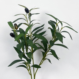 Handmade nhân tạo Olive cây cây xanh chi nhánh 8 đầu 4 đầu Faux Olive chi nhánh trái cây cho trang trí nội thất - Product Image 5