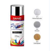 Peinture en aérosol SANVO pour voiture, peinture de base, chrome, gris, plusieurs couleurs, acrylique, 400 ml, peinture en aérosol dorée