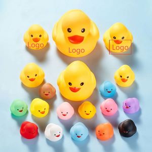 Factory Direct Custom Shape LogoPlastic Baby <b>Bath</b> Squeaky Colorful Little Yellow Duck Gift - Product Image 1