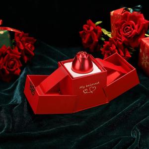 Valentine's Day Rose Bracelet Lifting Gift Box Bronzing Finish Embossing 2mm <b>Rectangular</b> Shape Customizable - Product Image 6